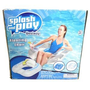 Bestway Splash and Play Floating Pool Chair Vinyl Cup Holder Pillow Backrest